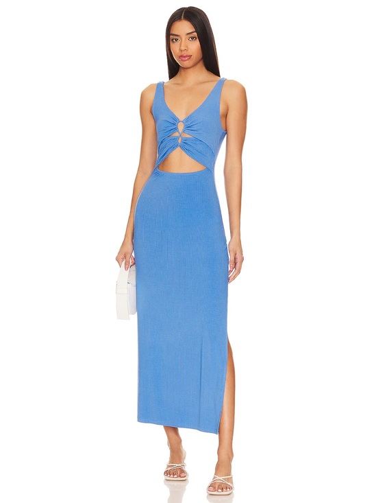 l*space Dresses & Skirts - L*SPACE REVOLVE Camille Ribbed Midi Dress in Very Peri Blue Size L